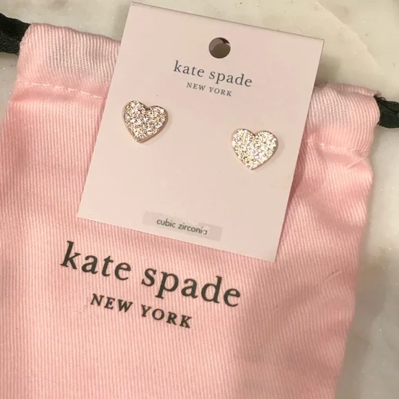 ♠️NWT♠️ Kate Spade New York Yours Truly Rose Gold Heart Stud Earrings - Picture 3 of 10